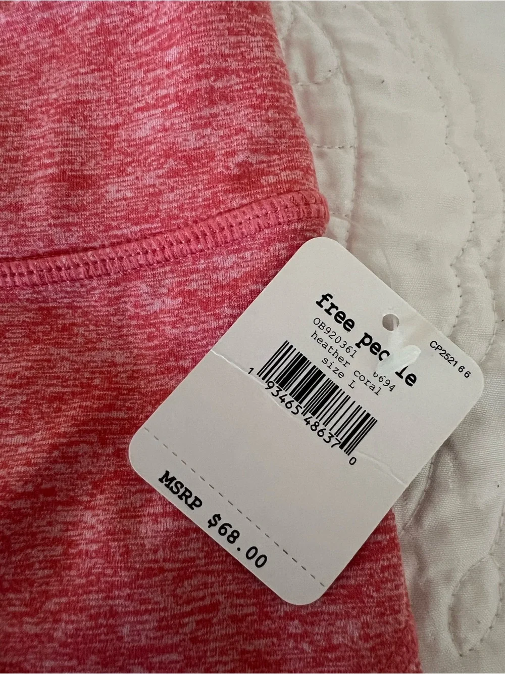 Free People Heathered Pink Cropped Tank and bike shorts